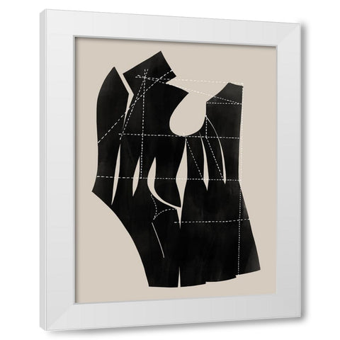 Stitch II White Modern Wood Framed Art Print by CAG