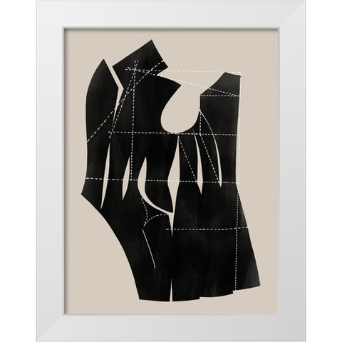 Stitch II White Modern Wood Framed Art Print by CAG
