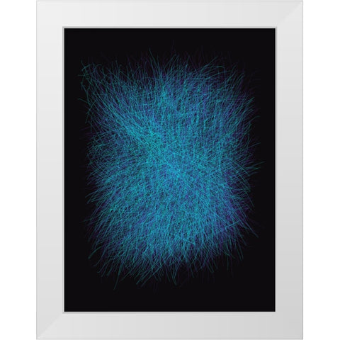 Strokes II White Modern Wood Framed Art Print by Sina