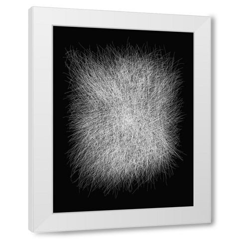 Strokes I-C White Modern Wood Framed Art Print by Sina