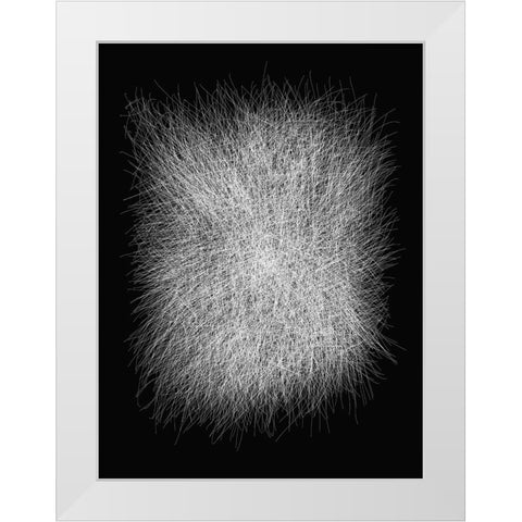 Strokes I-C White Modern Wood Framed Art Print by Sina