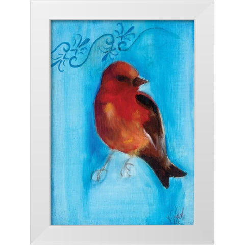 Bird Study II White Modern Wood Framed Art Print by Adkin, Arielle