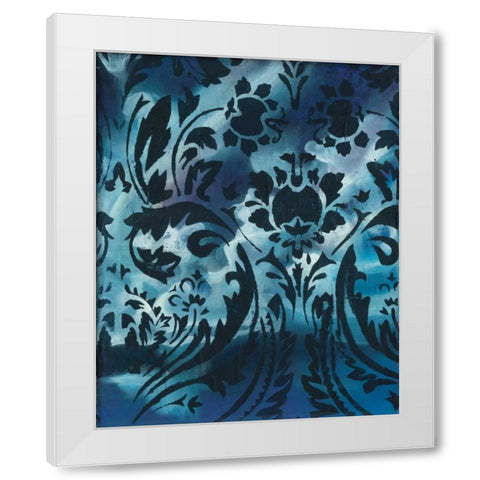 Indigo Patterns I White Modern Wood Framed Art Print by Adkin, Arielle