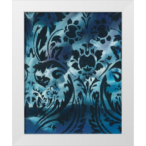 Indigo Patterns I White Modern Wood Framed Art Print by Adkin, Arielle