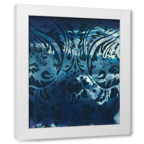 Indigo Patterns IV White Modern Wood Framed Art Print by Adkin, Arielle