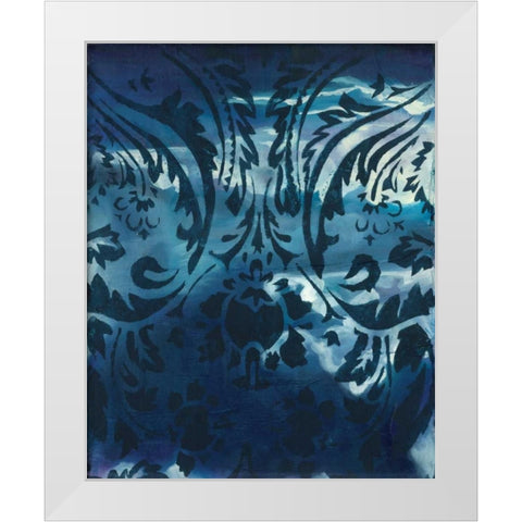 Indigo Patterns IV White Modern Wood Framed Art Print by Adkin, Arielle