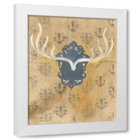 Faux Antlers White Modern Wood Framed Art Print by Adkin, Arielle