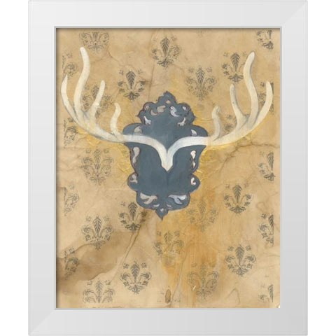 Faux Antlers White Modern Wood Framed Art Print by Adkin, Arielle
