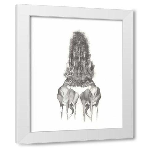 Deer I White Modern Wood Framed Art Print by Adkin, Arielle