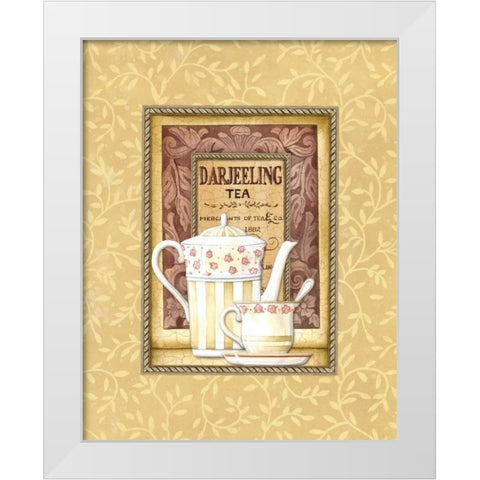 Darjeeling Tea White Modern Wood Framed Art Print by Audrey, Charlene