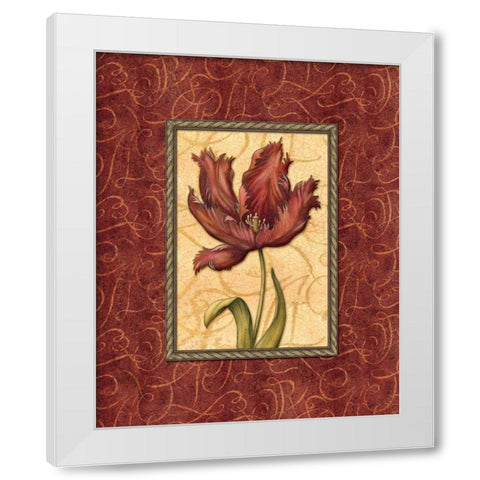 Red Passion II White Modern Wood Framed Art Print by Audrey, Charlene
