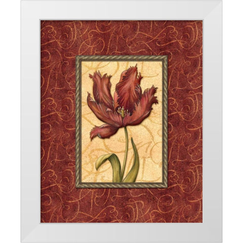 Red Passion II White Modern Wood Framed Art Print by Audrey, Charlene