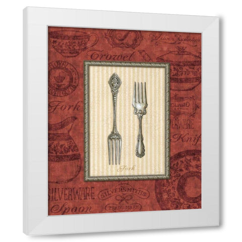 Fork White Modern Wood Framed Art Print by Audrey, Charlene