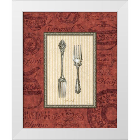 Fork White Modern Wood Framed Art Print by Audrey, Charlene