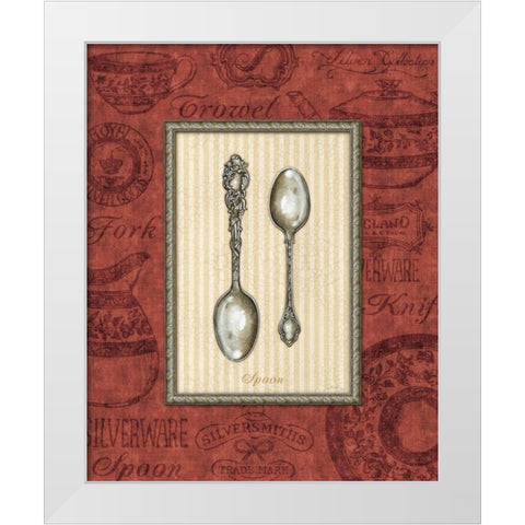 Spoon White Modern Wood Framed Art Print by Audrey, Charlene