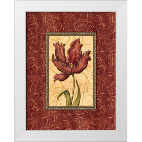 Red Passion III White Modern Wood Framed Art Print by Audrey, Charlene