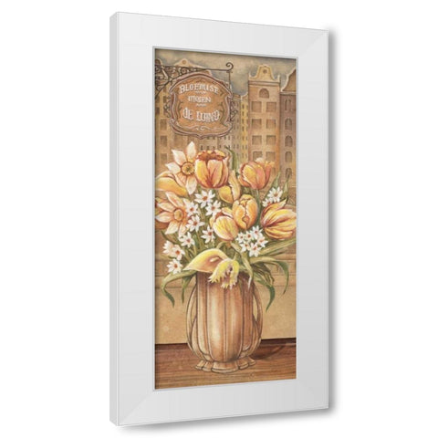 Bouquet from Holland White Modern Wood Framed Art Print by Audrey, Charlene