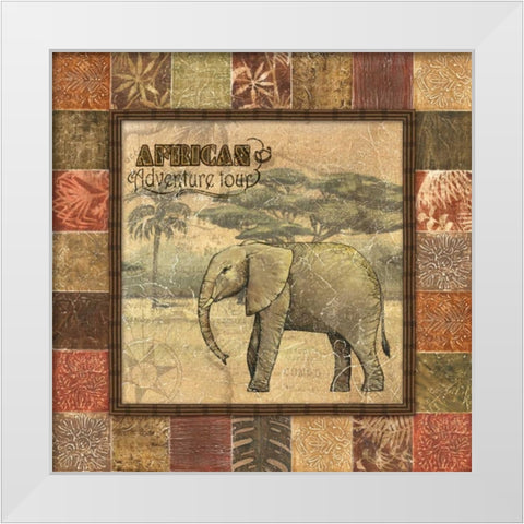 Safari II White Modern Wood Framed Art Print by Audrey, Charlene