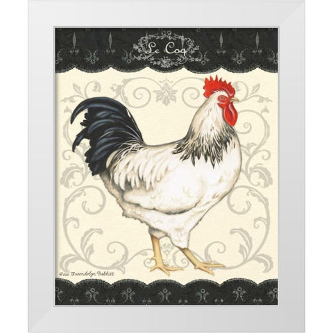 Le Coq I White Modern Wood Framed Art Print by Babbit, Gwendolyn