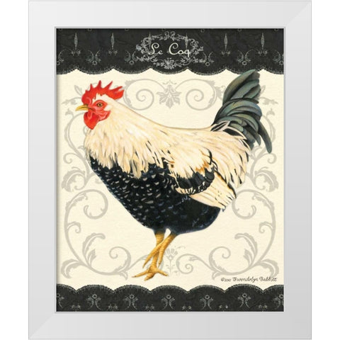 Le Coq II White Modern Wood Framed Art Print by Babbit, Gwendolyn