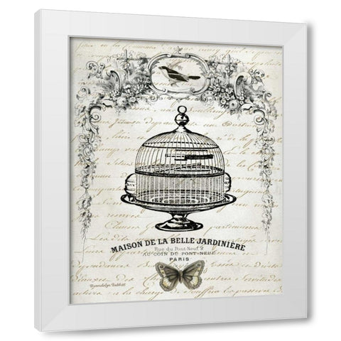 French Birdcage I White Modern Wood Framed Art Print by Babbit, Gwendolyn