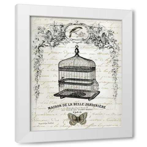 French Birdcage II White Modern Wood Framed Art Print by Babbit, Gwendolyn