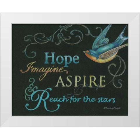 Hope and Bird White Modern Wood Framed Art Print by Babbitt, Gwendolyn