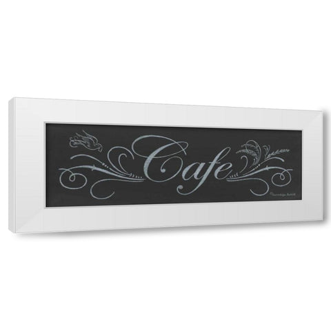 Cafe Chalkboard White Modern Wood Framed Art Print by Babbitt, Gwendolyn