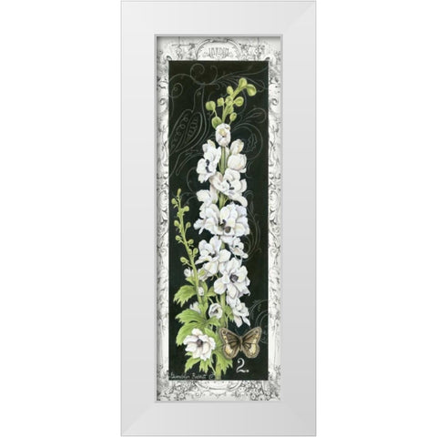 Delphinium White Modern Wood Framed Art Print by Babbitt, Gwendolyn