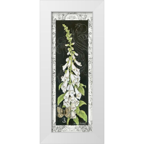 Foxglove White Modern Wood Framed Art Print by Babbitt, Gwendolyn