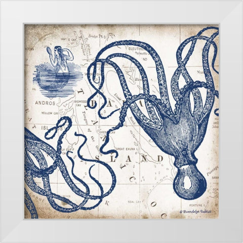 Octopi I White Modern Wood Framed Art Print by Babbitt, Gwendolyn