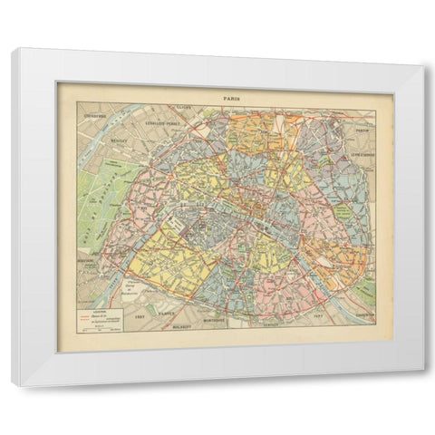 French Map I White Modern Wood Framed Art Print by Babbitt, Gwendolyn