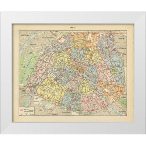 French Map I White Modern Wood Framed Art Print by Babbitt, Gwendolyn