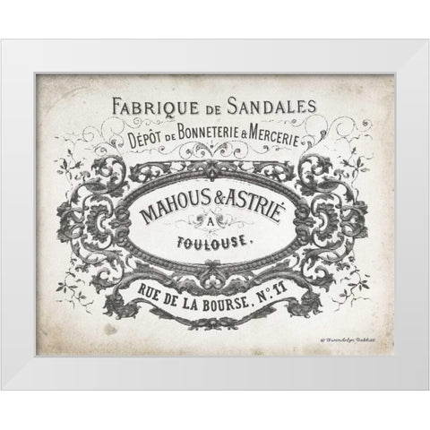 French Letterhead II White Modern Wood Framed Art Print by Babbitt, Gwendolyn