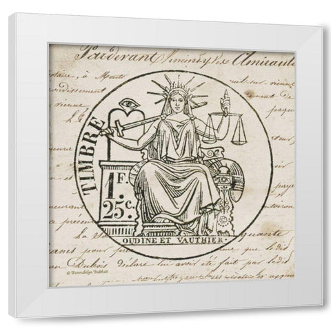 French Stamp II White Modern Wood Framed Art Print by Babbitt, Gwendolyn