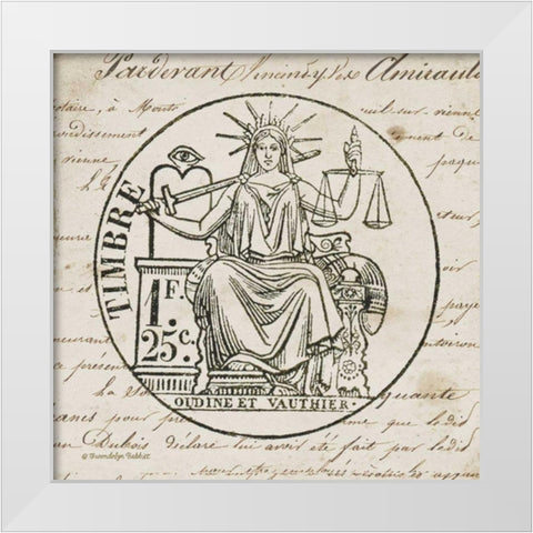 French Stamp II White Modern Wood Framed Art Print by Babbitt, Gwendolyn