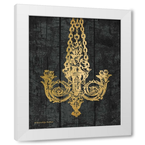 Gold Chandelier II White Modern Wood Framed Art Print by Babbitt, Gwendolyn