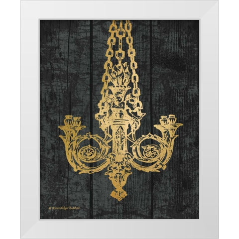 Gold Chandelier II White Modern Wood Framed Art Print by Babbitt, Gwendolyn