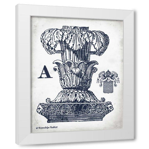 Indigo Column A White Modern Wood Framed Art Print by Babbitt, Gwendolyn