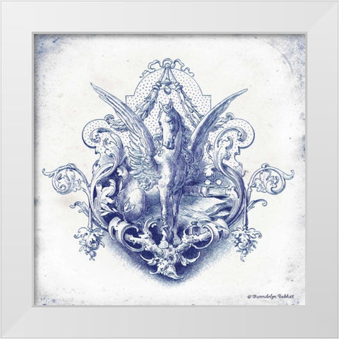 Pegasus Indigo White Modern Wood Framed Art Print by Babbitt, Gwendolyn