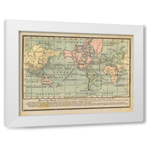 World Map I White Modern Wood Framed Art Print by Babbit, Gwendolyn