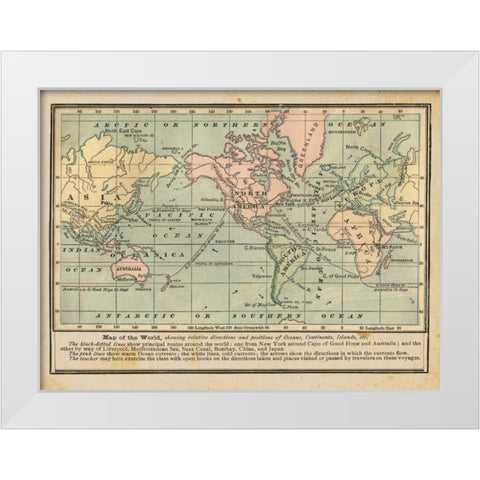 World Map I White Modern Wood Framed Art Print by Babbit, Gwendolyn