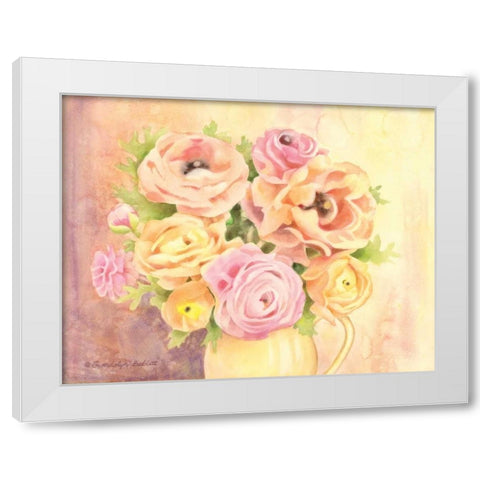 Rose Bouquet White Modern Wood Framed Art Print by Babbitt, Gwendolyn