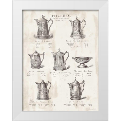 Pitchers White Modern Wood Framed Art Print by Babbitt, Gwendolyn