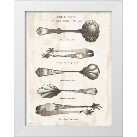 Serving Utensils I White Modern Wood Framed Art Print by Babbitt, Gwendolyn
