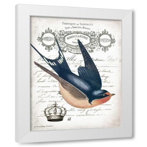 French Swallow II White Modern Wood Framed Art Print by Babbitt, Gwendolyn