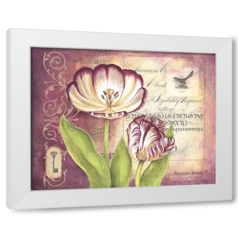 Tulip Collage II White Modern Wood Framed Art Print by Babbitt, Gwendolyn
