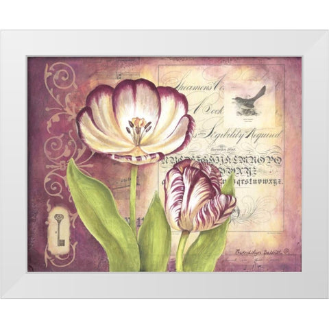 Tulip Collage II White Modern Wood Framed Art Print by Babbitt, Gwendolyn