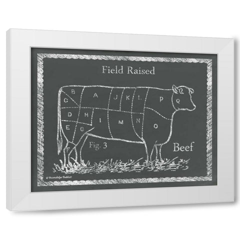 Sectioned Cow White Modern Wood Framed Art Print by Babbitt, Gwendolyn