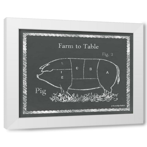 Sectioned Pig White Modern Wood Framed Art Print by Babbitt, Gwendolyn